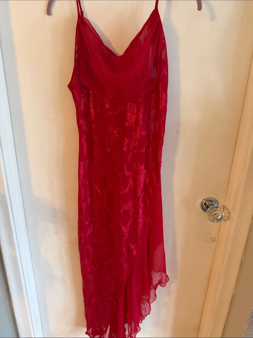 Vintage gold label Victoria Secret 80/90 Red Slip Midi Dress Cowl Neck - Women